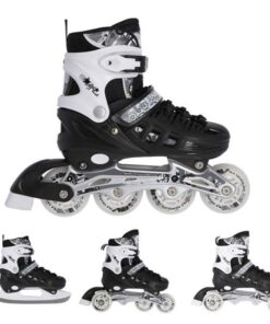 Αυξομειούμενα Πατίνια Roller NH 10905 ΣΕΤ 4 ΣΕ 1 INLINE SKATES NILS EXTREME ΜΑΥΡΟ -SMALL (31-34)