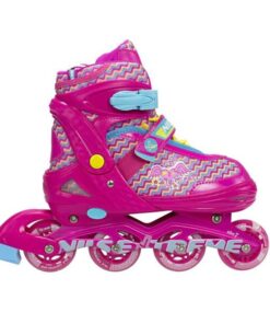 Αυξομειούμενα Πατίνια Roller NJ4613 A INLINE NILS EXTREME Ροζ με LED φωτάκια- LARGE(38-41)