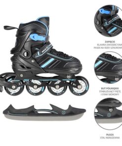Αυξομειούμενα Roller NH18191 2 ΣΕ 1 Μαύρο/Μπλε Medium(34-38) IN-LINE SKATES/HOCKEY ICE SKATES