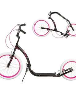 Scooter WH227F Μαύρο/Ροζ 20/16" ΣΠΑΣΤΟ με Φουσκωτούς Τροχούς NILS EXTREME