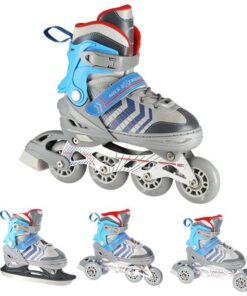 Αυξομειούμενα Roller NH18192 A 4σε1 Γκρι/Μπλε Medium (34-38) IN-LINE SKATES/HOCKEY ICE SKATES