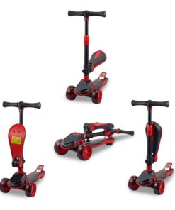 GC SCOOTER FUN HD 008 2 σε 1 Μαύρο/Κόκκινο ME LED ΦΩΤΑΚΙΑ