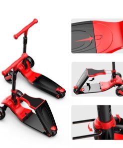 GC SCOOTER FUN S8 2 σε 1 Μαύρο/Κόκκινο ME LED ΦΩΤΑΚΙΑ