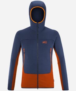 Ζακέτα ορειβασίας ανδρική fleece Millet FUSION GRID HOODIE M /Rust - Saphir